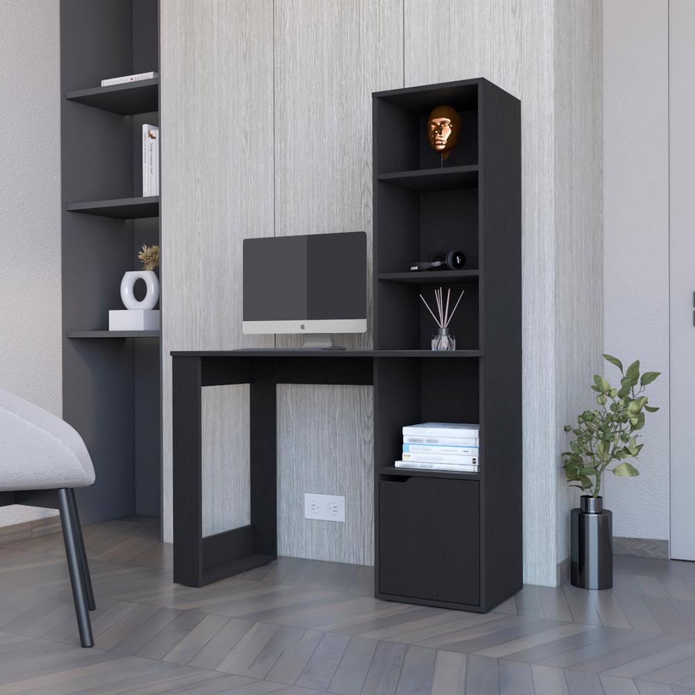Anson Computer Desk with 4-Tier Bookcase and 1-Door Cabinet. Picture 4