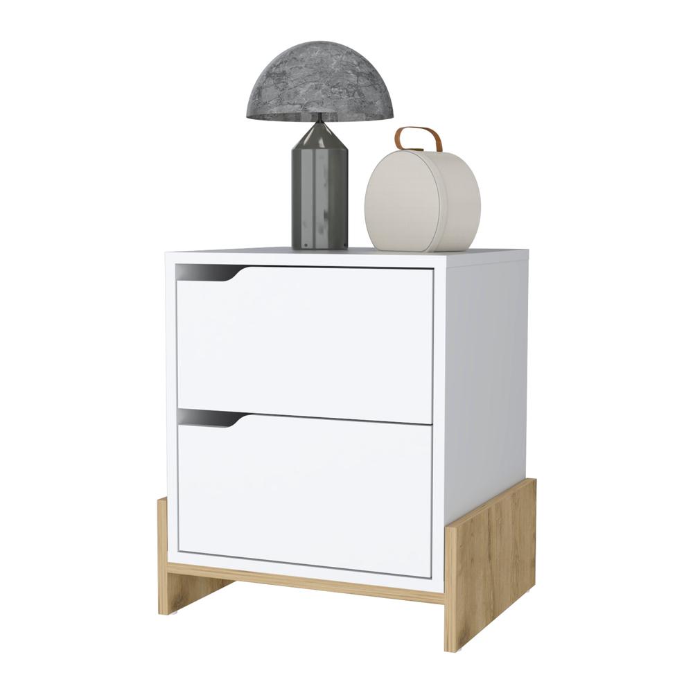 Lovell Nightstand with Sturdy Base and 2-Drawers. Picture 6