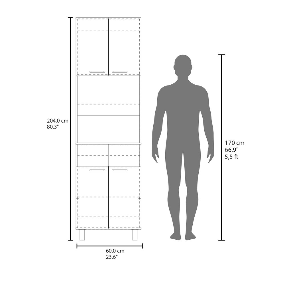 Bullhead City Kitchen Pantry with Open Storage and 4 Doors. Picture 7