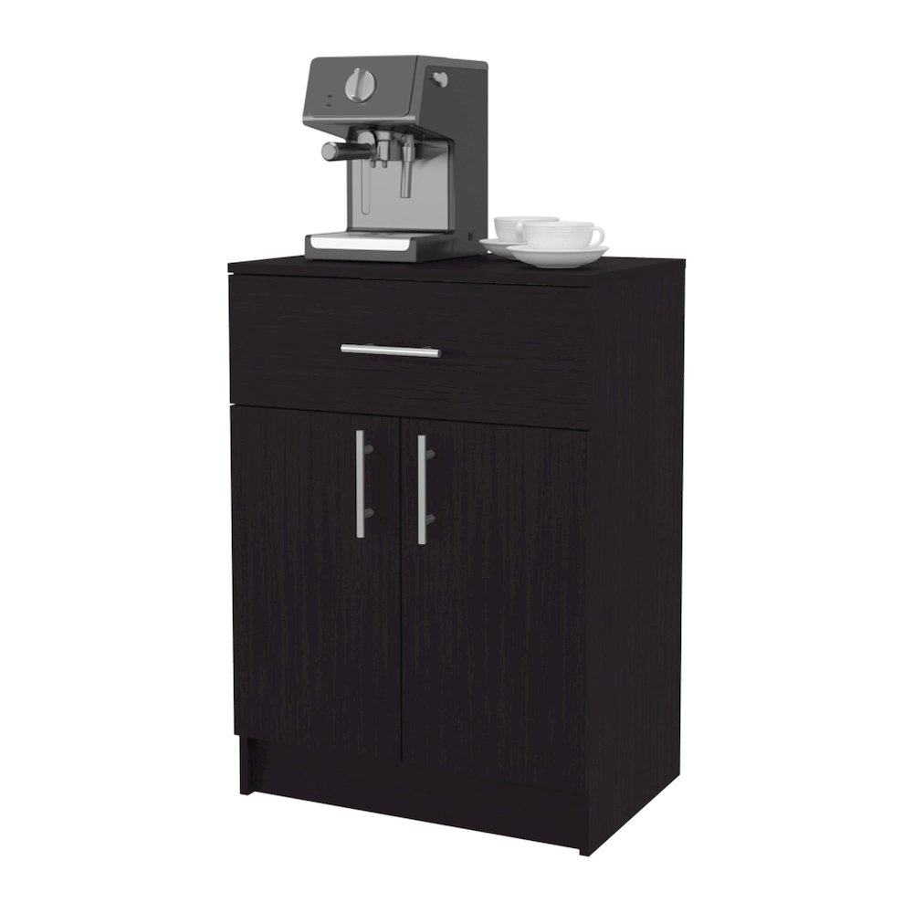 Cope kitchen Pantry in melamine with 2 doors and 1 drawer, Wengue. Picture 8
