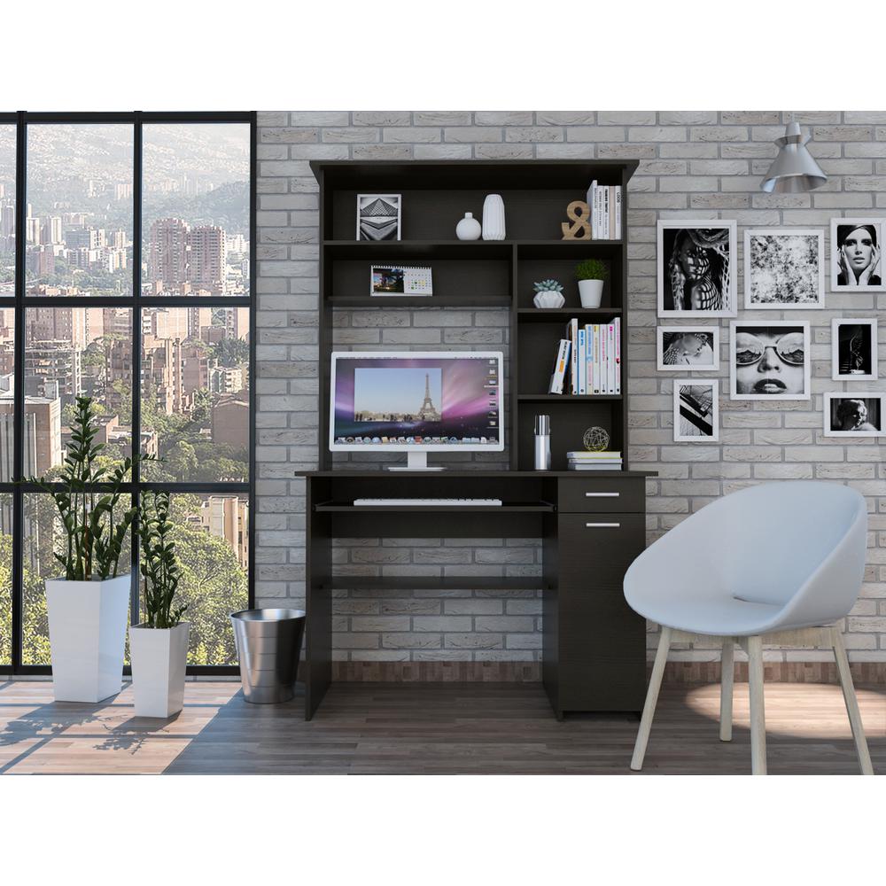 Weston 180 Two Computer Desk with Hutch. Picture 4