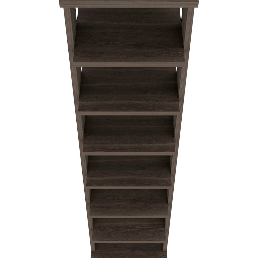 7-Tier Vertical Shoe Rack, Freestanding Organizer with Open Shelves, Gray Walnut. Picture 4