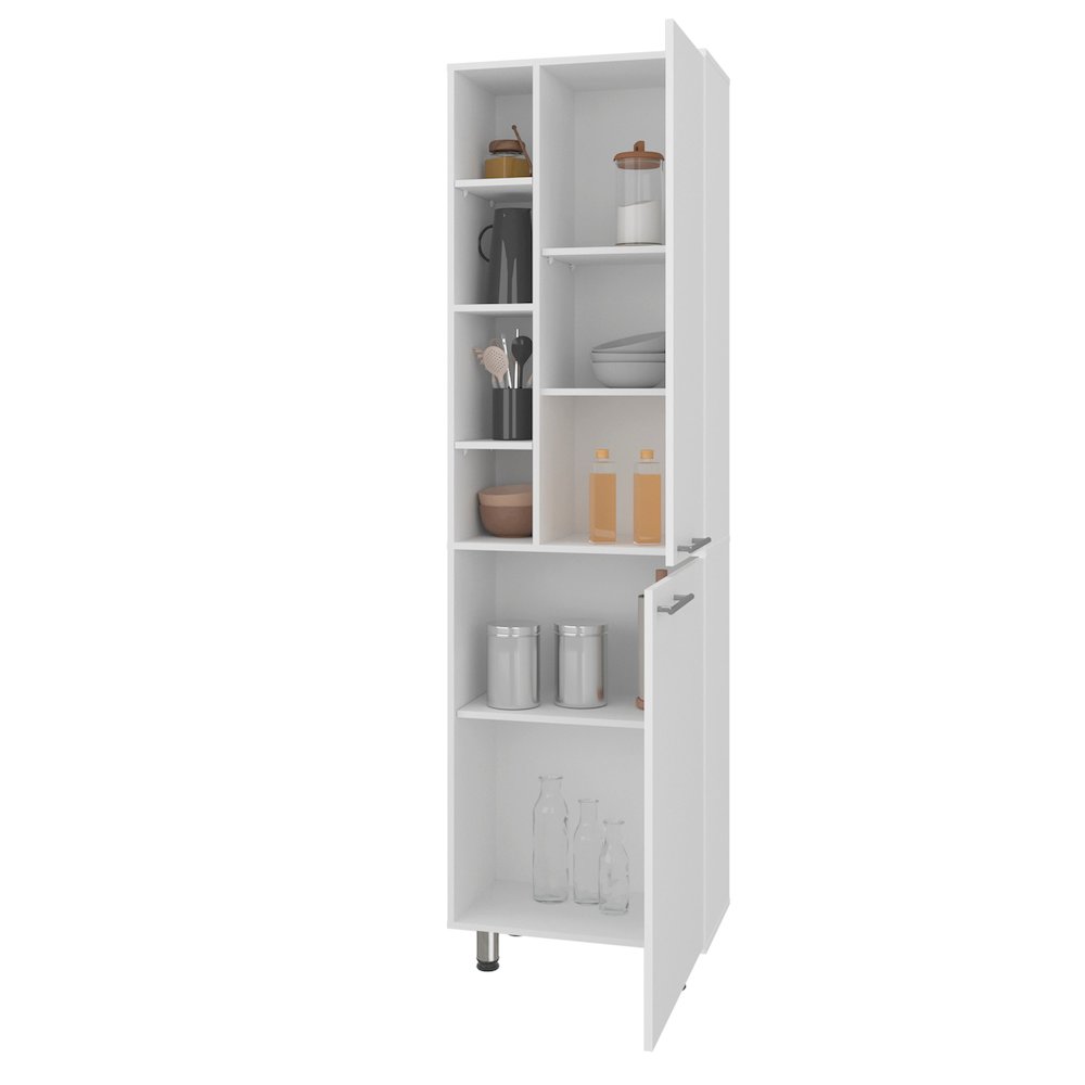Florence Kitchen Pantry, Multiple Open and Closed Shelves, Modern Design, White. Picture 2