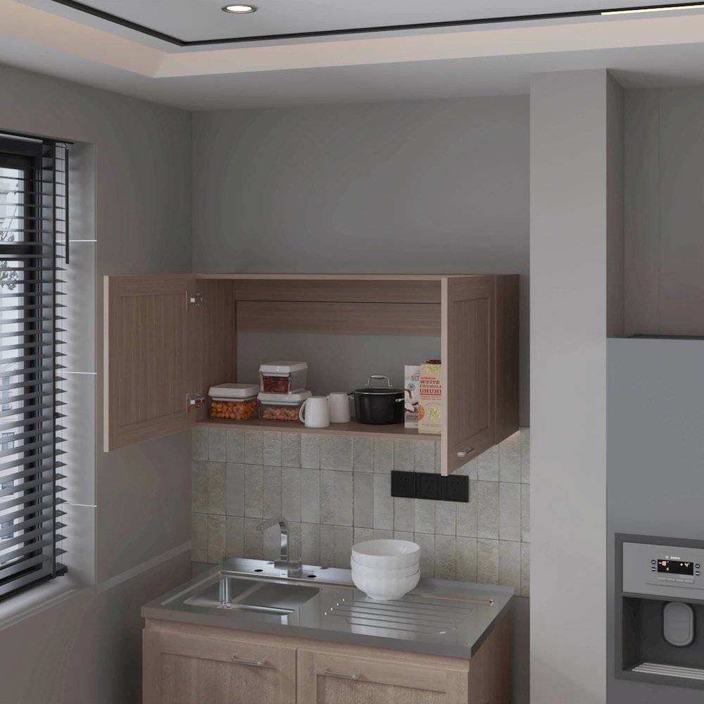 Nakya Kitchen Wall Cabinet with 2 Doors, White Oak. Picture 3