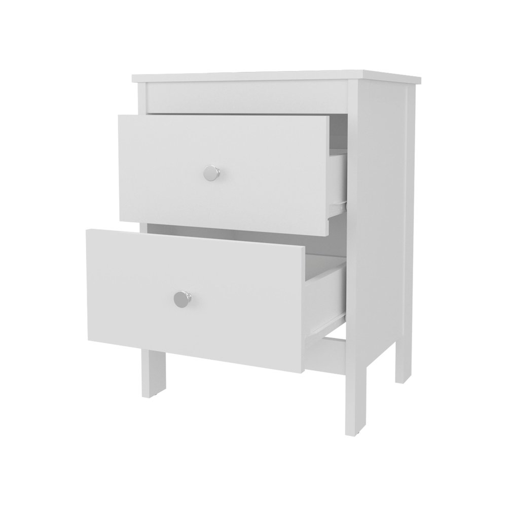 Nogales NightStand with 2 Drawers, Withe. Picture 6