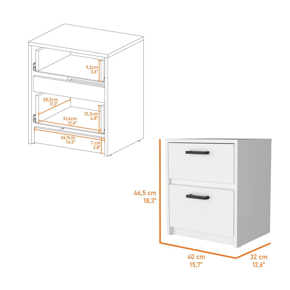Myrtle 2 Drawers Nightstand. Picture 3