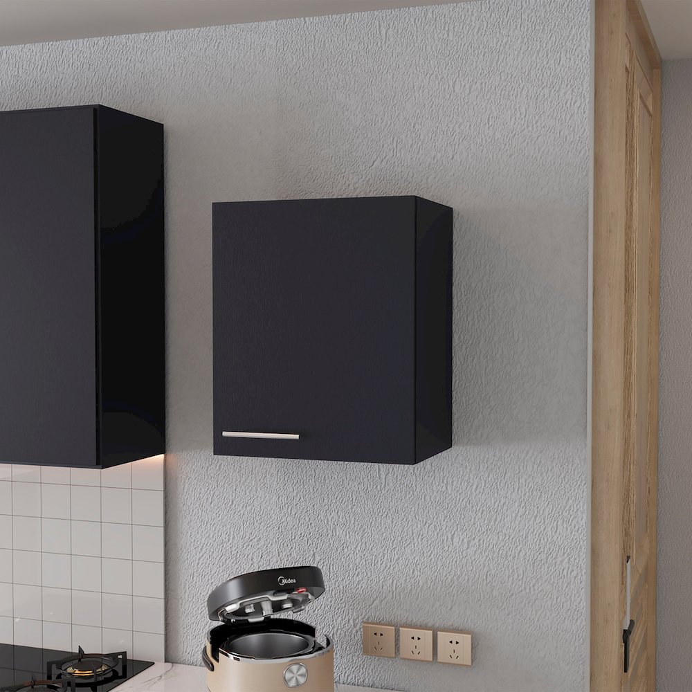 So- Hi Wall Cabinet in melamine with one door,Wenge. Picture 7