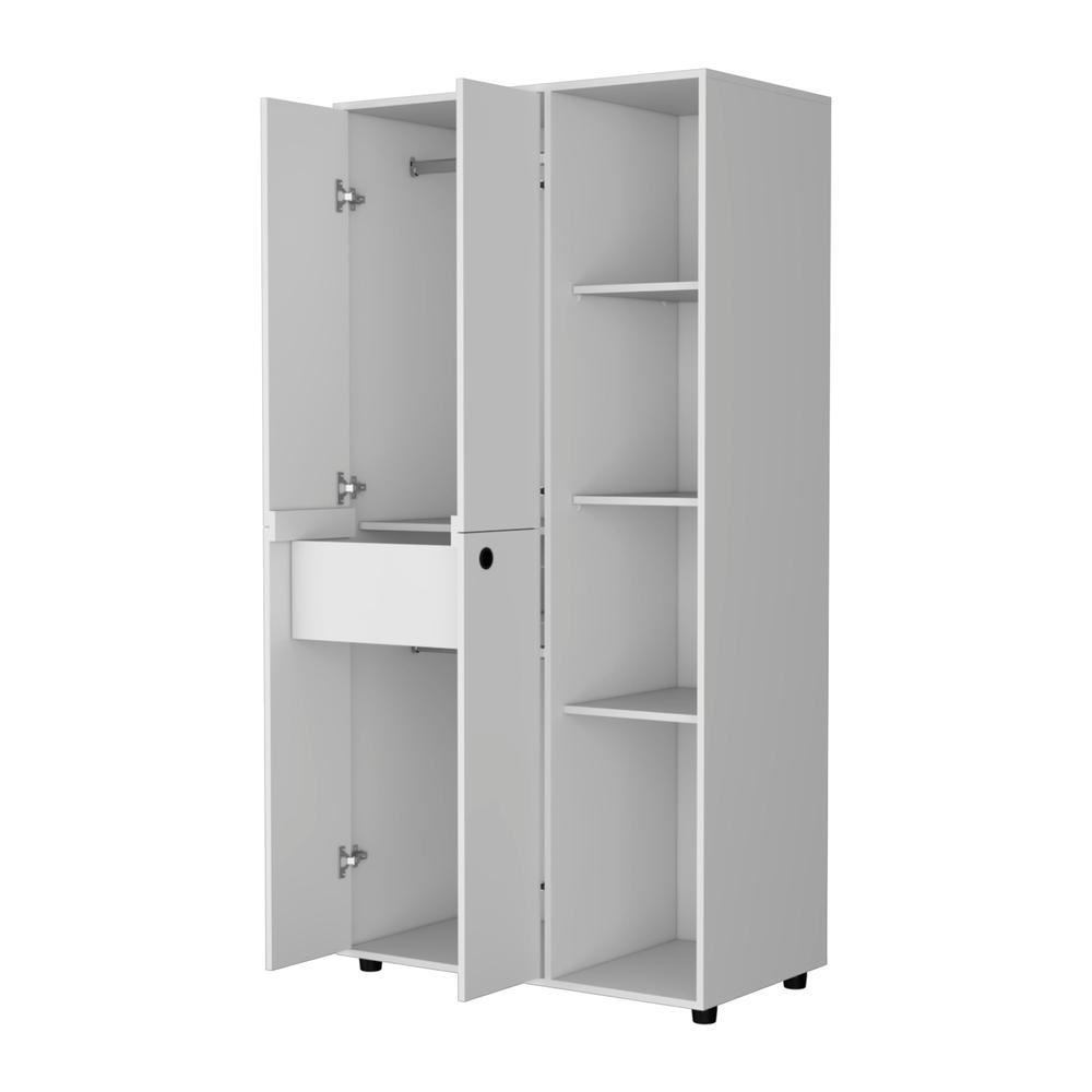 Bethel Armoire Closet with 1-Drawer, Storage Cabinets and Hanging Rods. Picture 5