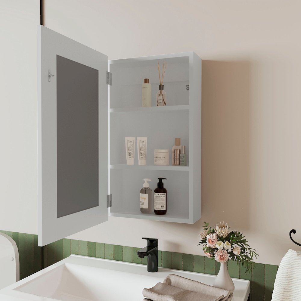 Parks Medicine Cabinet With Included Mirror, White. Picture 3