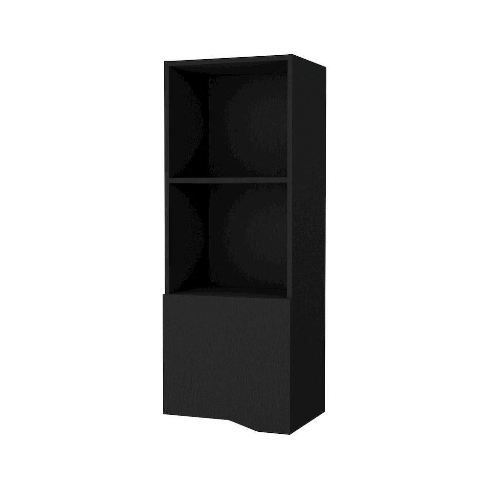 Pima Wall Cabinet in Melamine With One Door, Wenge. Picture 1