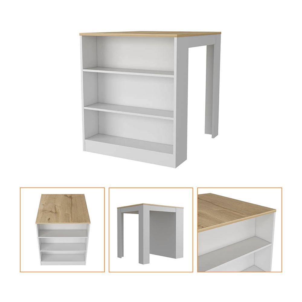Alameda Kitchen Island, Three Drawers Concealed. Picture 6