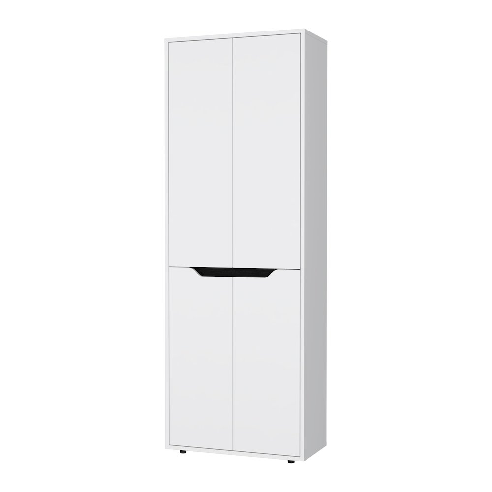 Keyser Multistorage Kitchen Pantry with 5 Shelves and 4 Doors, White/Wenge. Picture 1