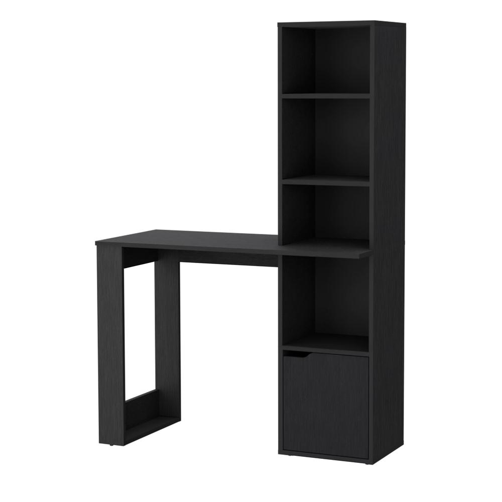Anson Computer Desk with 4-Tier Bookcase and 1-Door Cabinet. Picture 1