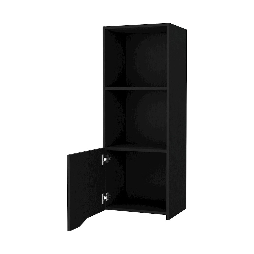 Pima Wall Cabinet in Melamine With One Door, Wenge. Picture 5