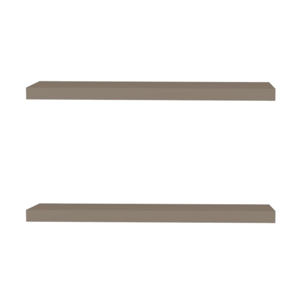 Iva Floating Shelf in Melamine x2, Taupe. Picture 4