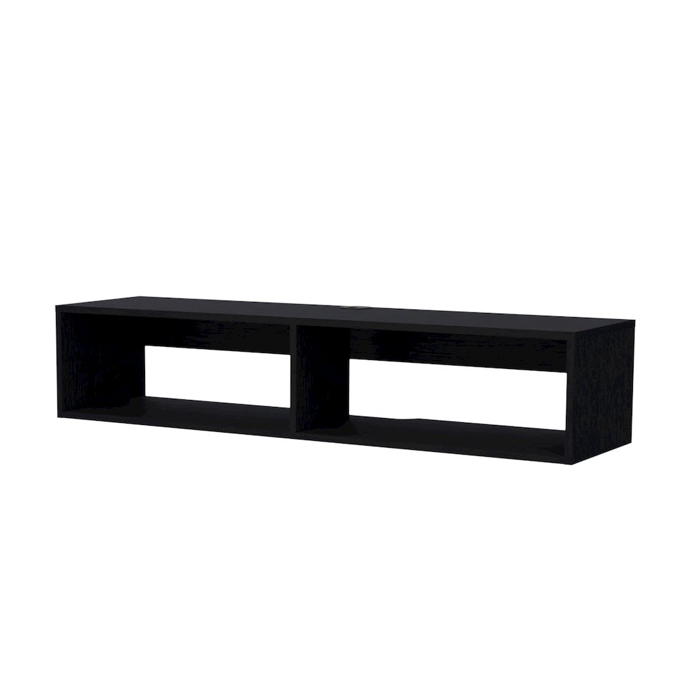 Yankton Floating TV Stand with Spacious Shelves and Cable Management ,Wenge. Picture 3