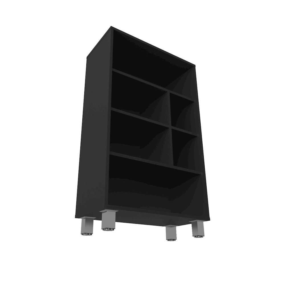 Charco Bookcase in Melamine with Six  Shelves, Wenge. Picture 4