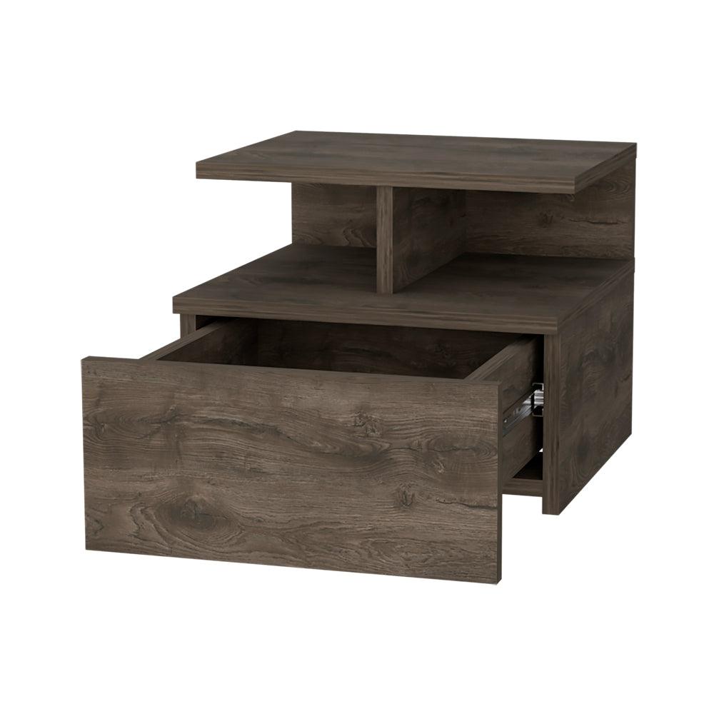 Augusta Floating Nightstand with 2-Tier Shelf and 1-Drawer. Picture 5