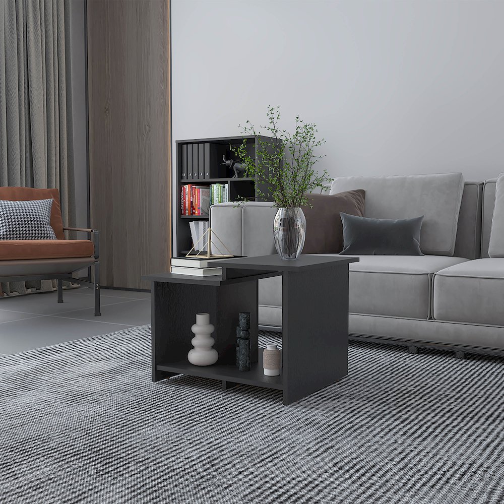 Naco Coffee Table with Open Storage, Melamine Finish, Wenge. Picture 3