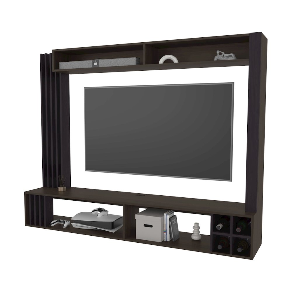 Franklin Entertainment Center with Open Storagand Storage Wine , Wenge. Picture 3