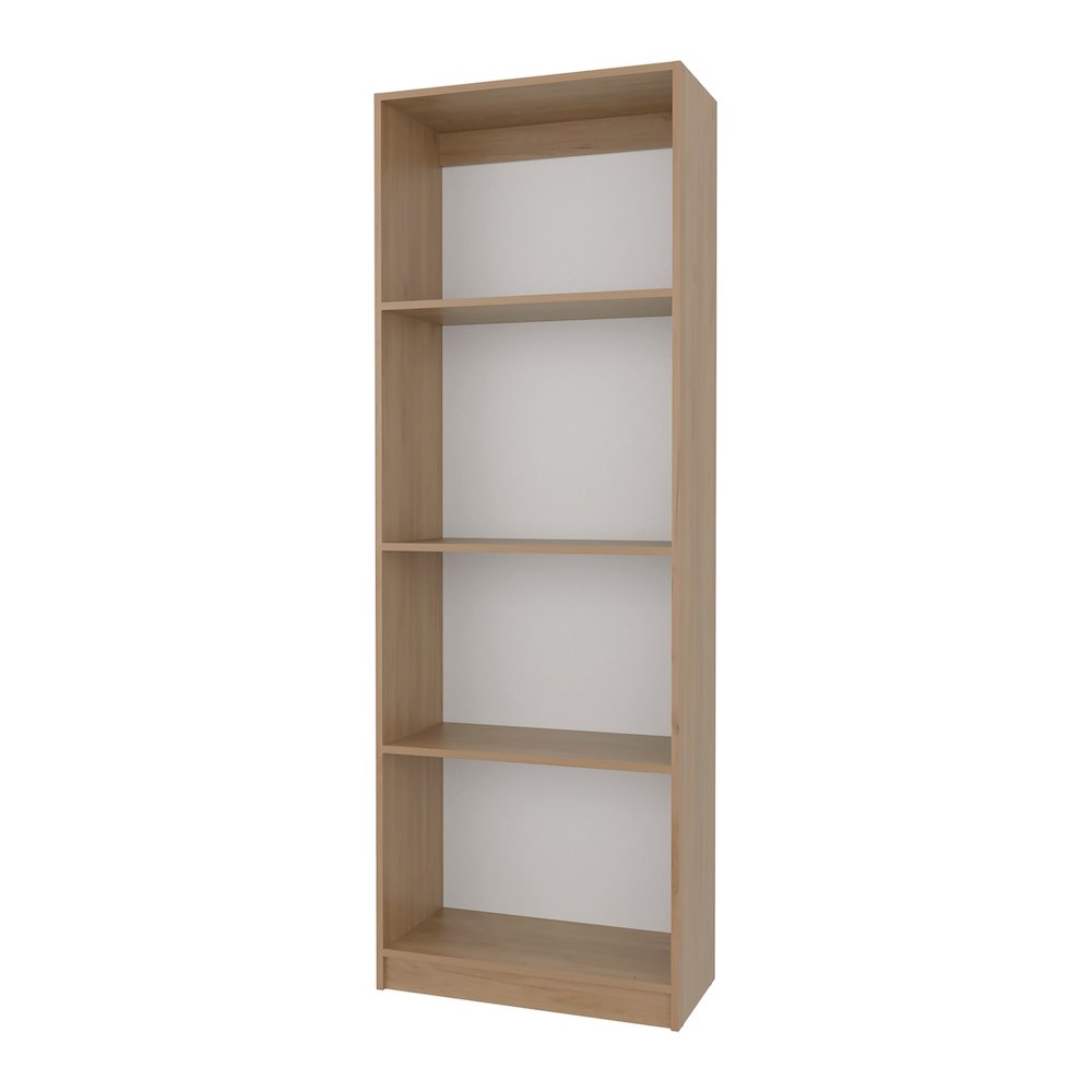 Bear Flat Bookcase with Open Storage and 4 Shelves ,Natural Oak and White. Picture 1