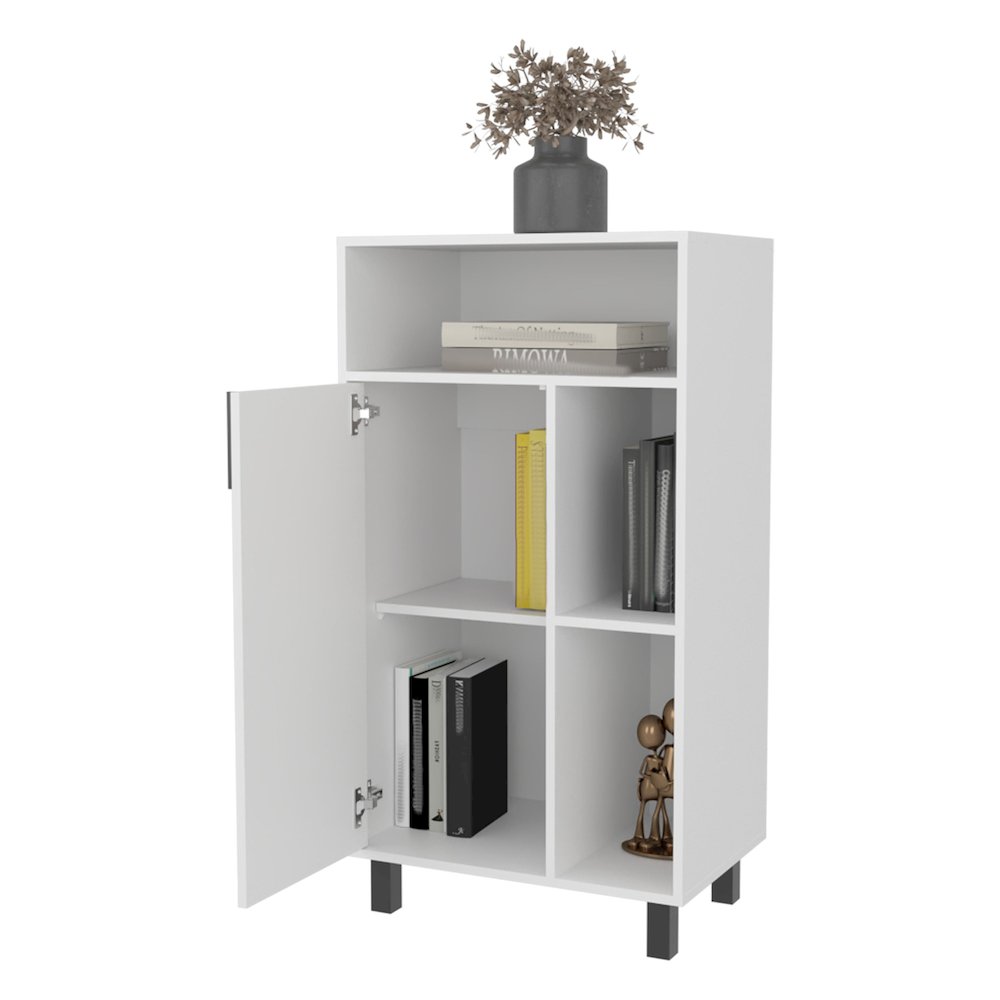 Wengewater Cabinet with Open Storage and 1 Door, White. Picture 8