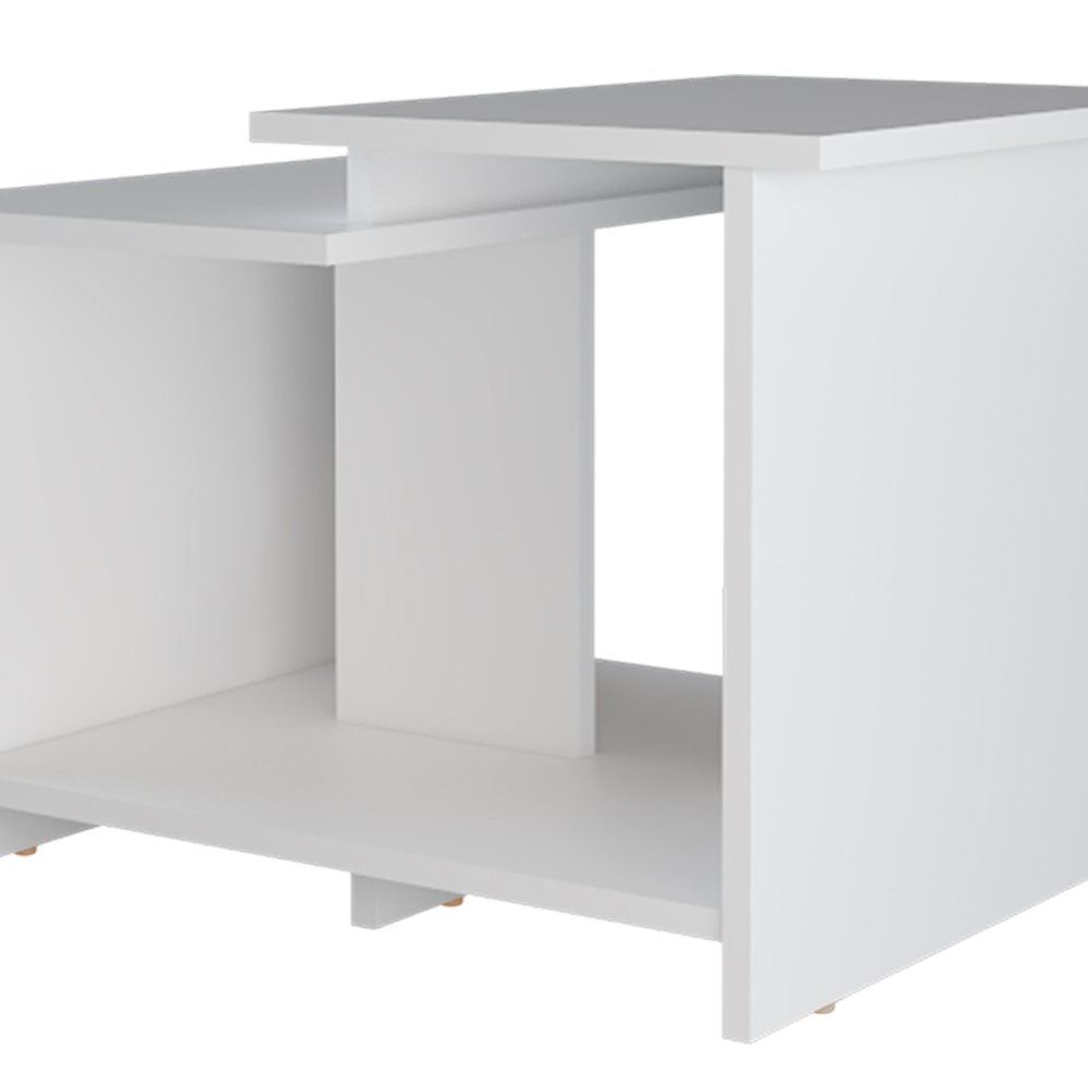 Naco Coffee Table with Open Storage, Melamine Finish, White. Picture 7