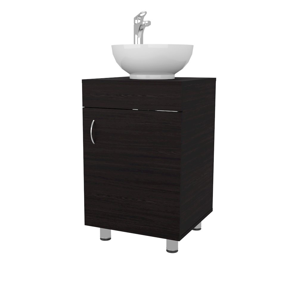 Loli Bathroom Vanity with Integrated Sink and Faucet, Wengue. Picture 5