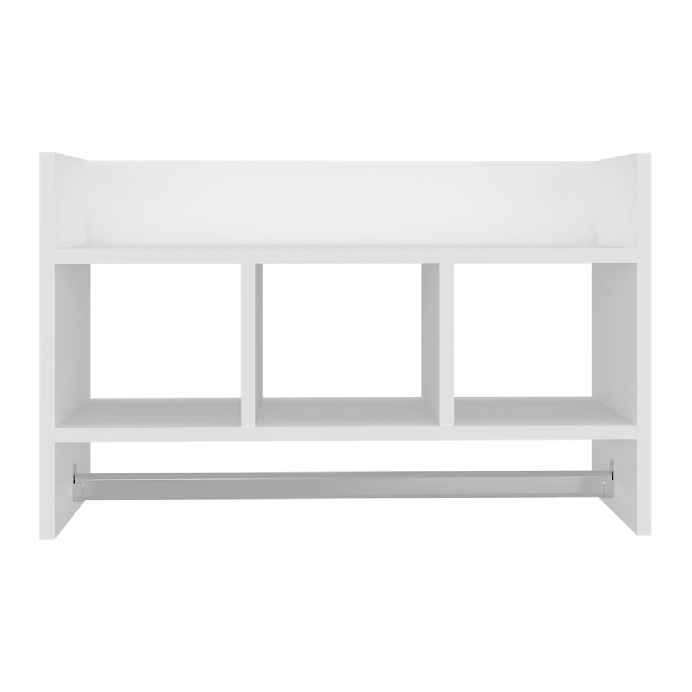 Bath Shelf with Towel Bar, Open Shelves, and Storage Space, White. Picture 5