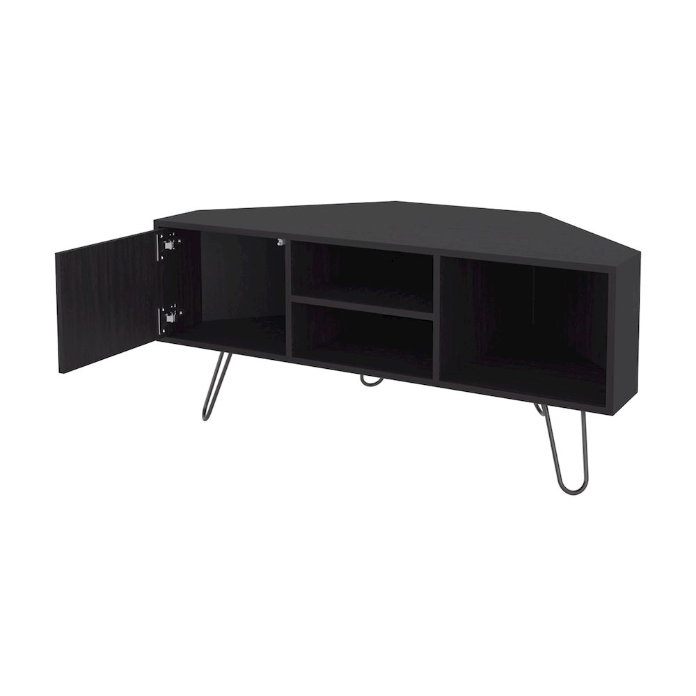 Fredonia Tv Stand 65" with a Door and Open Storage, Wengue. Picture 6