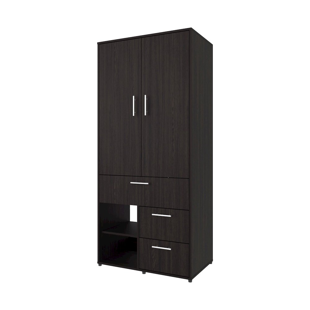 Care Free Multi-Storage Wardrobe with Rod and Shelving, Wenge. Picture 1