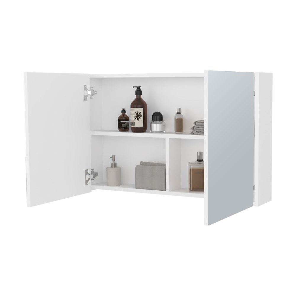 McNary Medicine Cabinet With Included Mirrors And 2 Doors, White. Picture 4