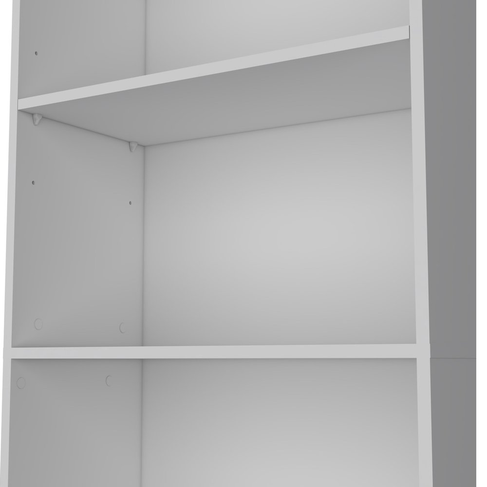 Sutton 4 Shelves Bookcase with Modern Storage Shelves, White. Picture 7