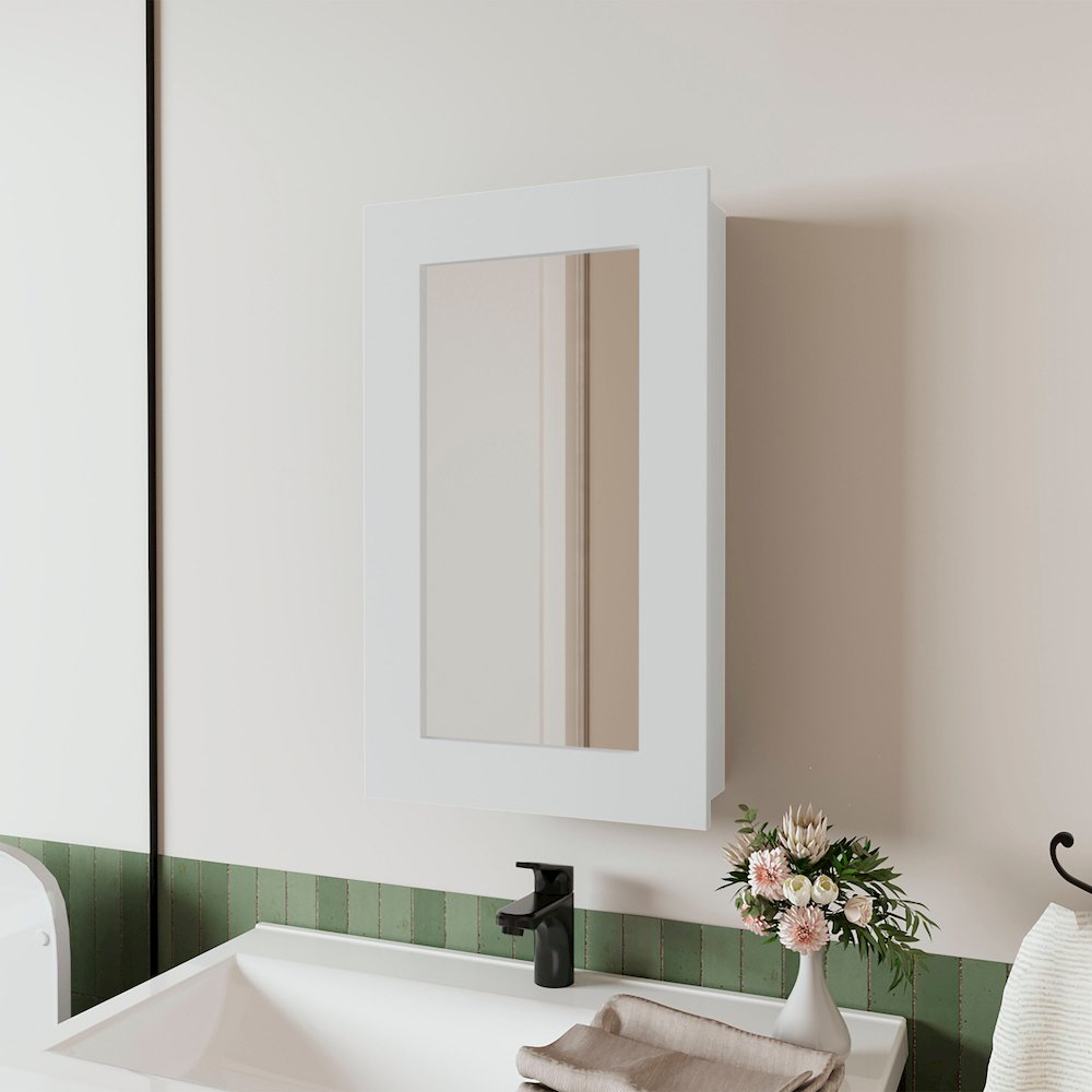 Parks Medicine Cabinet With Included Mirror, White. Picture 8