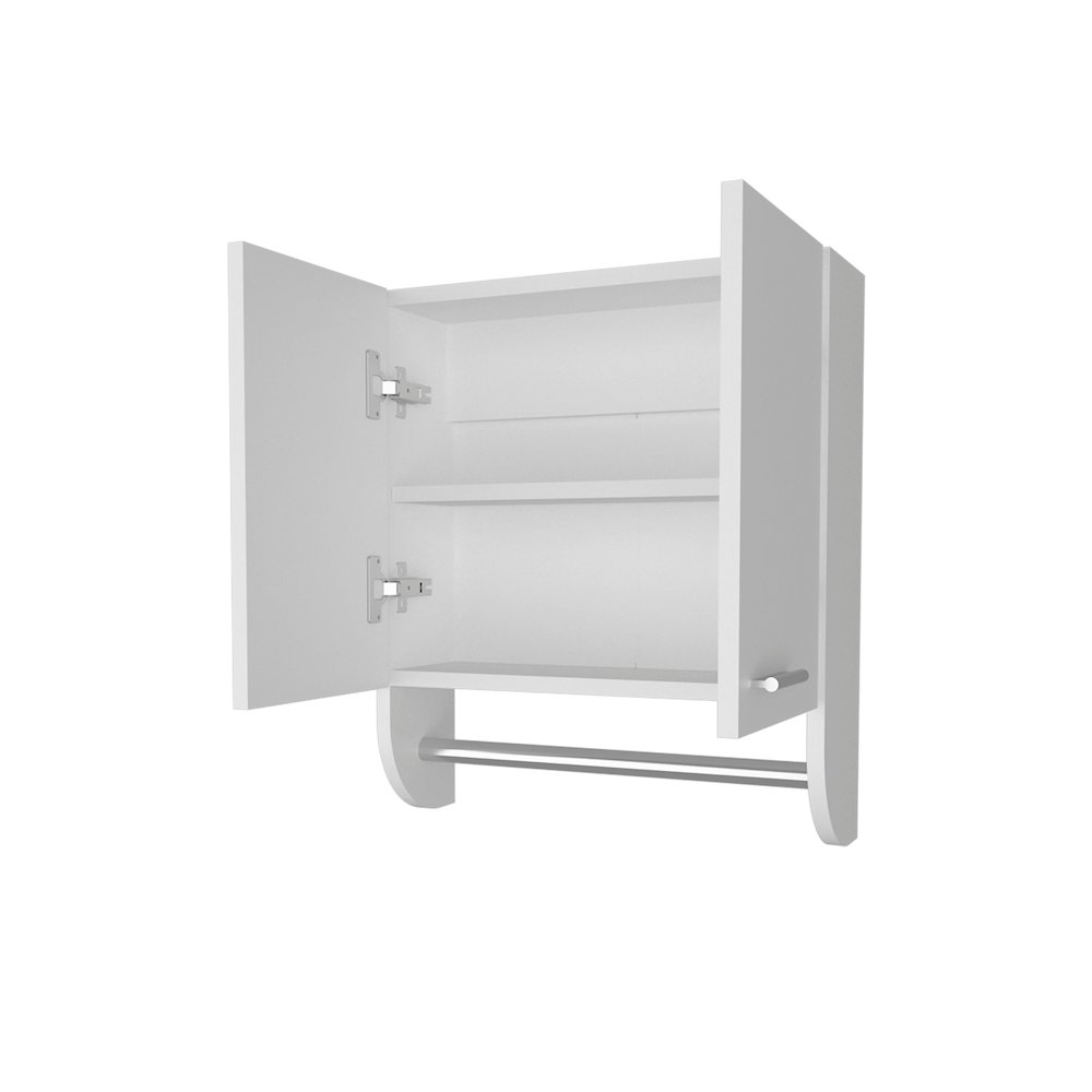 Goodyear Medicine Cabinet in Melamine With a Towel Bar, White. Picture 5