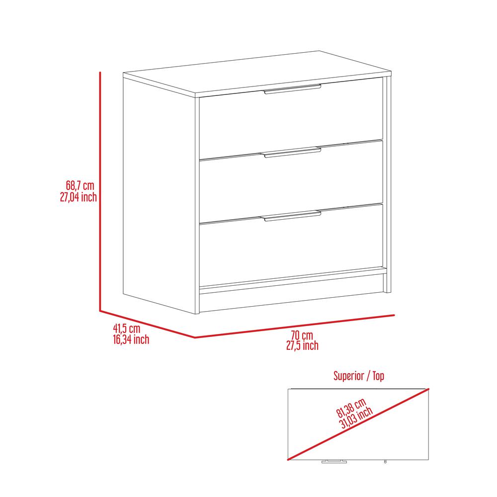 Luxor 3 Drawer Dresser. Picture 5