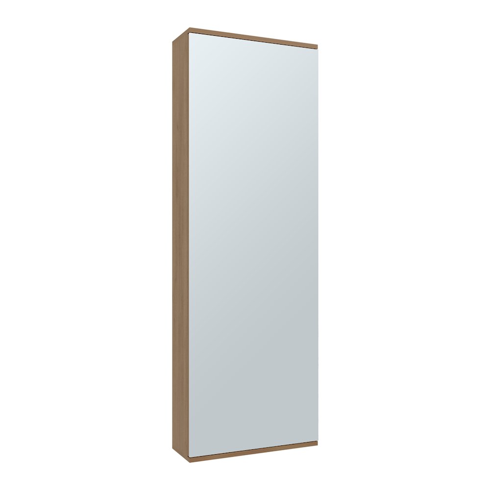 Queen Creek Shoe Rack with Mirror and One Door, Natural Oak. Picture 1