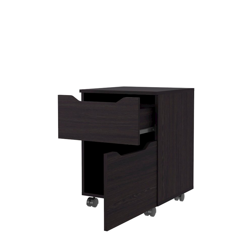 Newriver Nightstand with 1 Door and 1 Drawer , Wengue. Picture 6