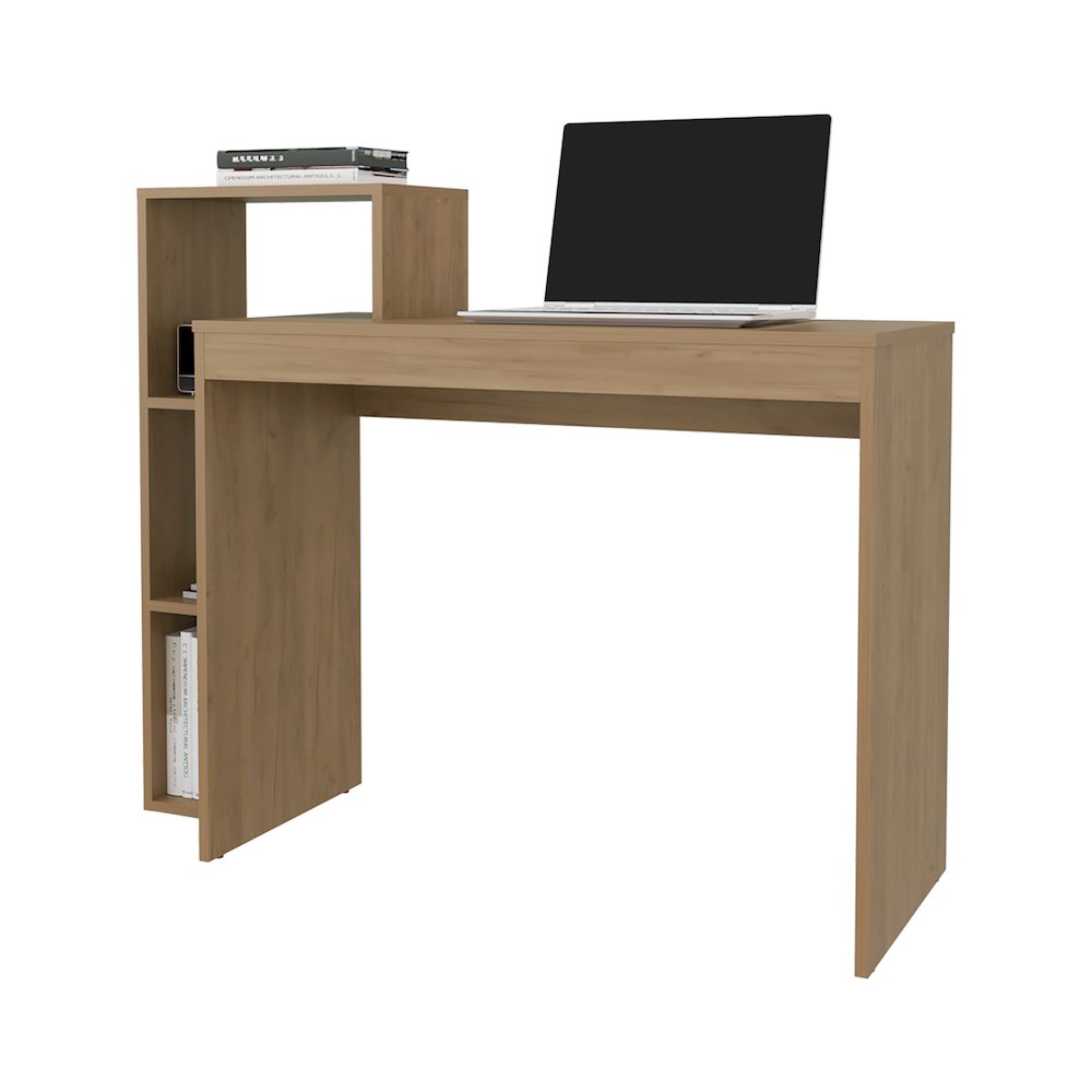 Salomé Computer Desk with Open Storage, Natural Oak. Picture 5