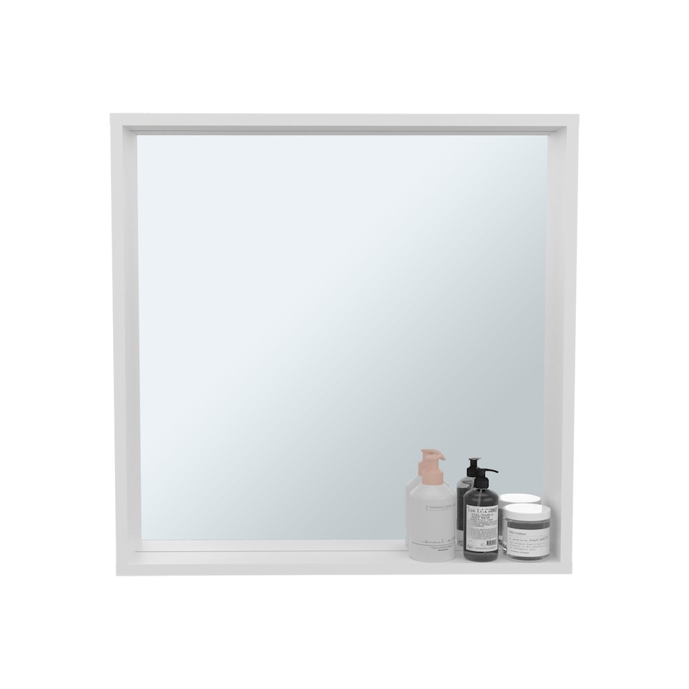 Porta Wall Mounted Bathroom Mirror Cabinet with Storage, White. Picture 4
