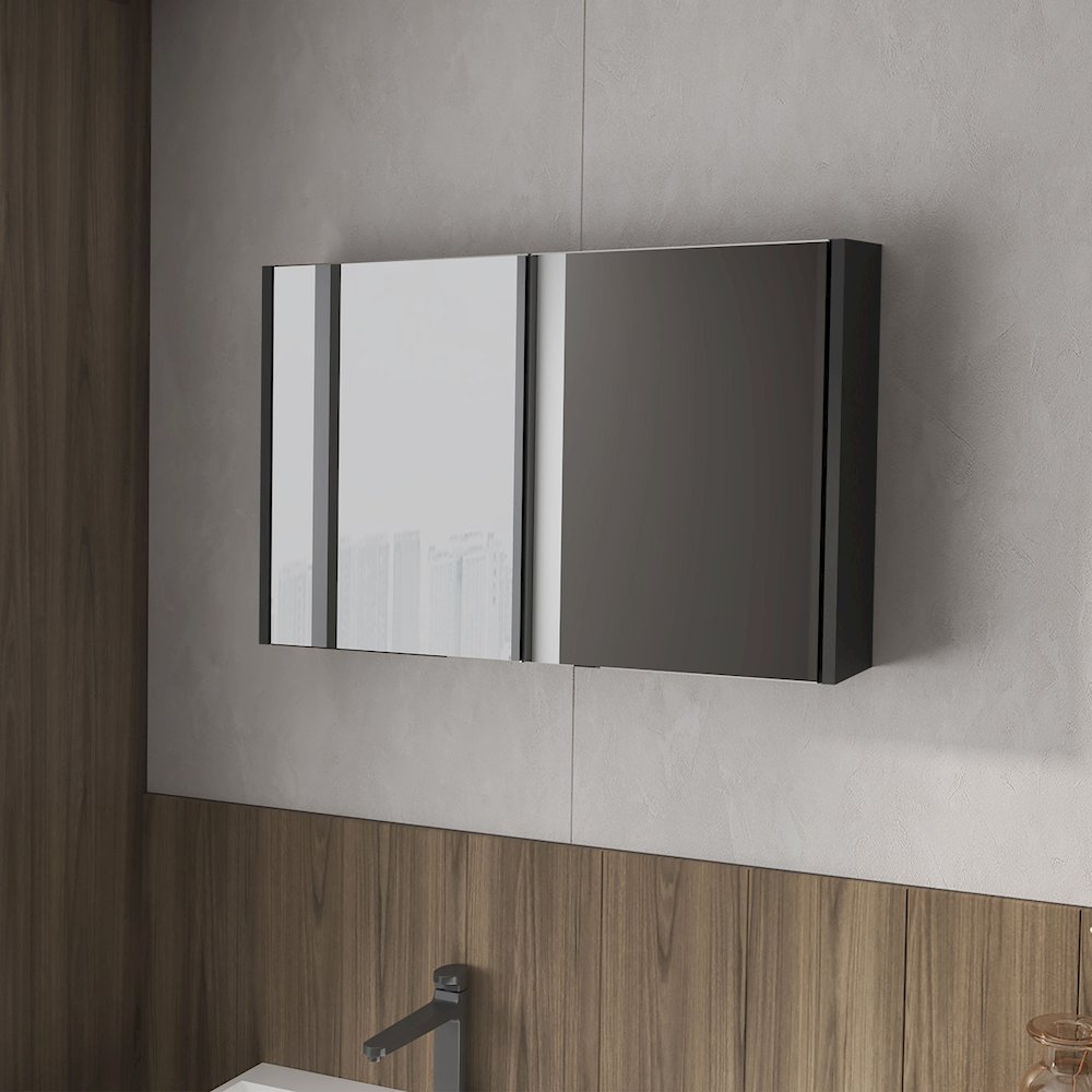 McNary Medicine Cabinet With Included Mirrors And 2 Doors, Wenge. Picture 8