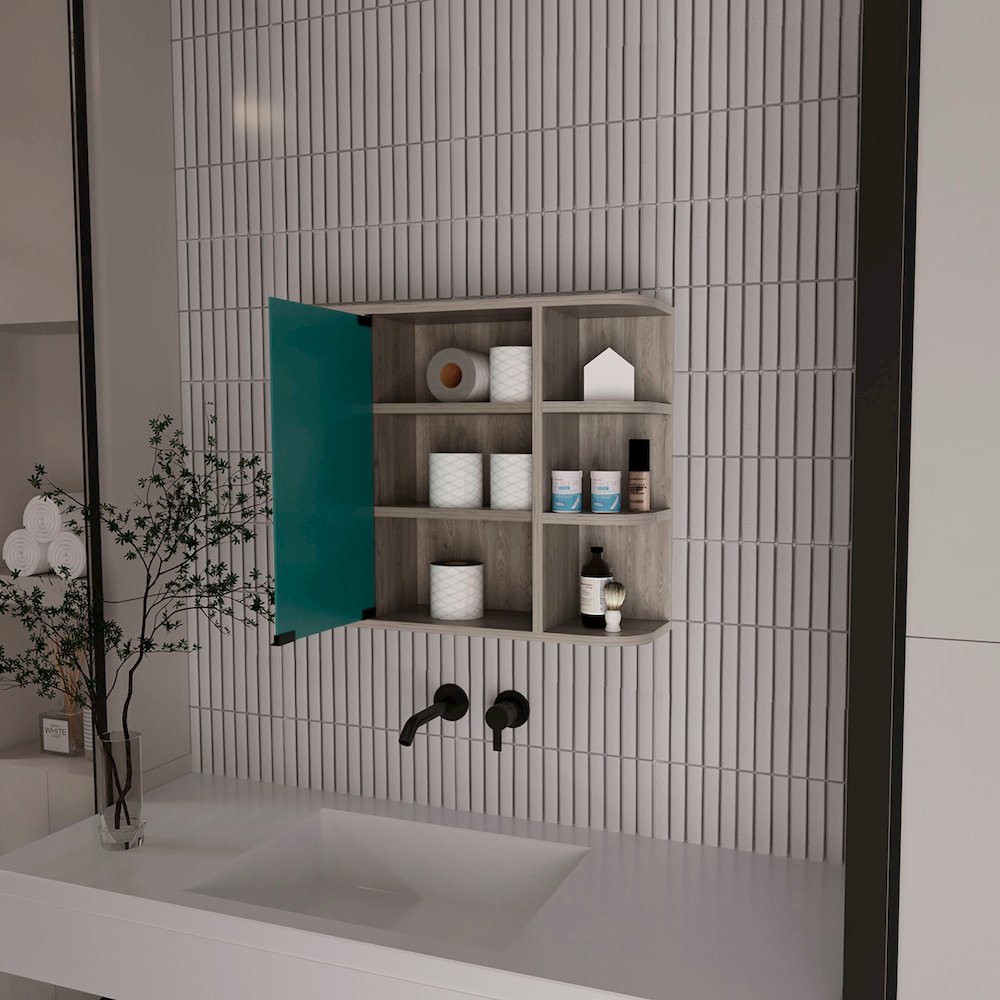 Valdez Medicine Cabinet Light Gray. Picture 7