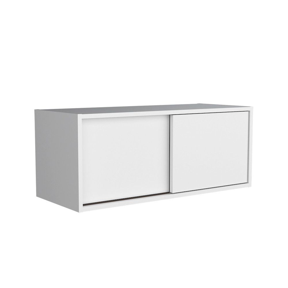 Anegam Floating Cabinet with Sliding Door, White. Picture 1
