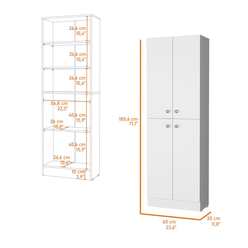 Cameron Pantry Cabinet with 4 doors and 5 hidden shelves. Picture 4