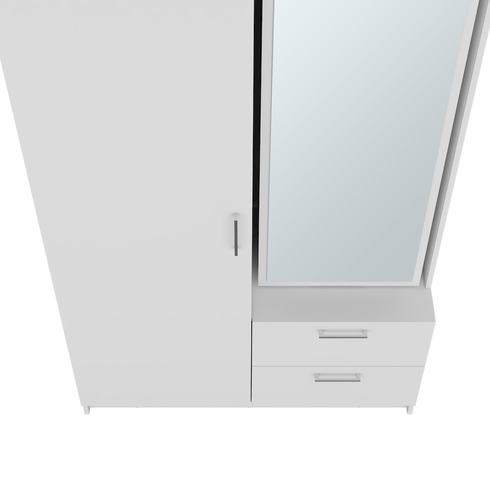 Thatcher Armoire- wardrobe, shoe storage and 2 - drawer, White. Picture 5