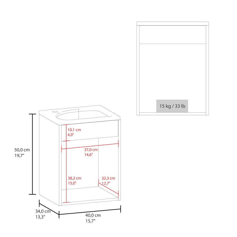Haigleer Creek Bathroom Vanity with Integrated Sink and Faucet, White. Picture 2