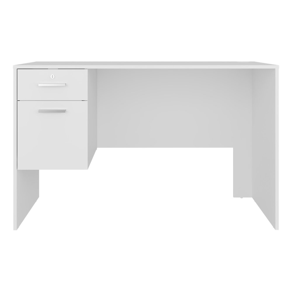 Magia Desk, 2 Drawers (1 Lockable), Modern Design, White Finish, Home Office. Picture 1