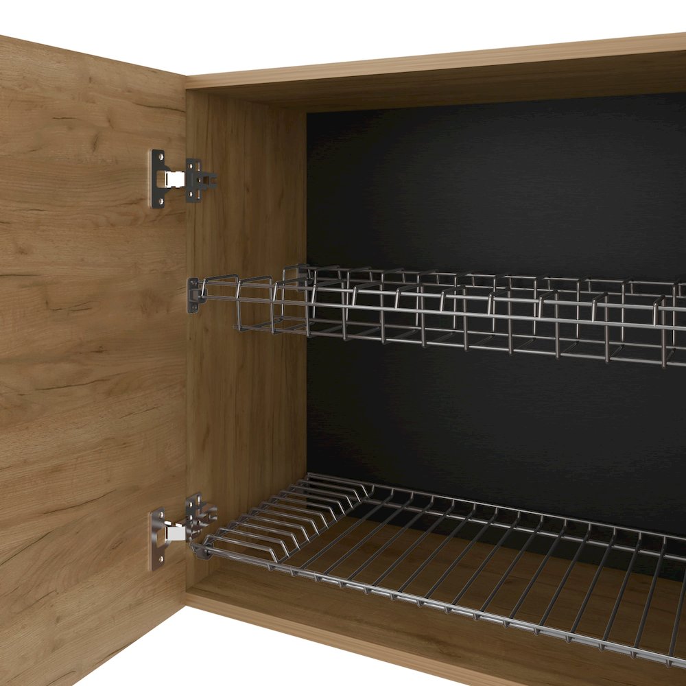 Lyman Wall Cabinet kitchen in Melamine wit 4 Doors , Natural Oak. Picture 8