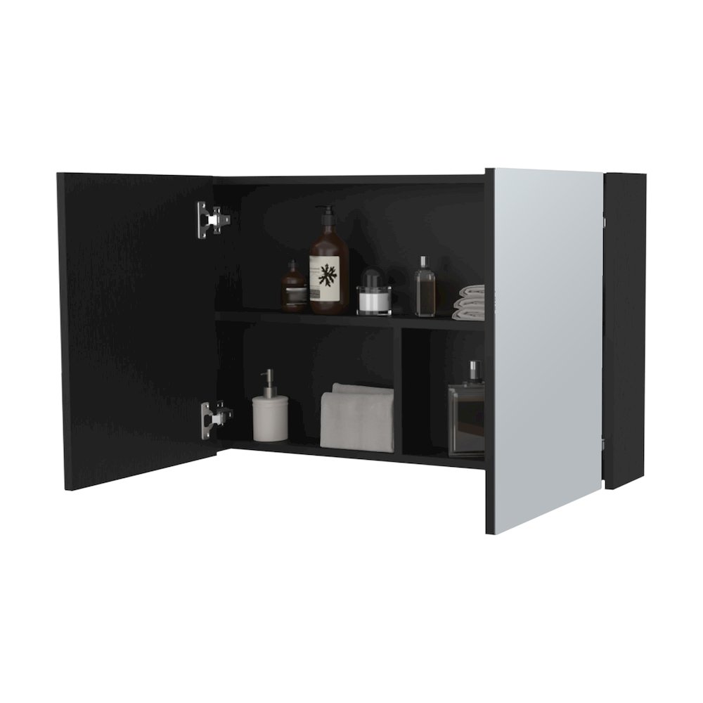 McNary Medicine Cabinet With Included Mirrors And 2 Doors, Wenge. Picture 4