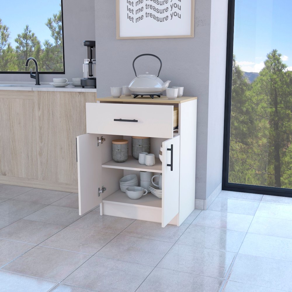 Cope kitchen Pantry in melamine with 2 doors and 1 drawer.. Picture 4